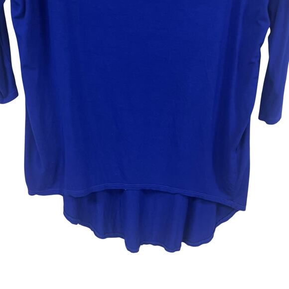 Michael Stars 3/4 Sleeve Royal Blue Asymmetrical Top Womens One Size - Picture 2 of 5